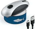 Rechargeable Electric Can Opener, One-Touch, Smooth Edge, USB-C Fast Charge, for Seniors, Silver