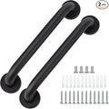 2 Pack Bathroom Grab Bar, supregear 12 Inch Length Black Shower Safety Grab Bar, 1 Inch Diameter 201 Stainless Steel Anti-Slip Handle for Senior, Elderly, Handicap