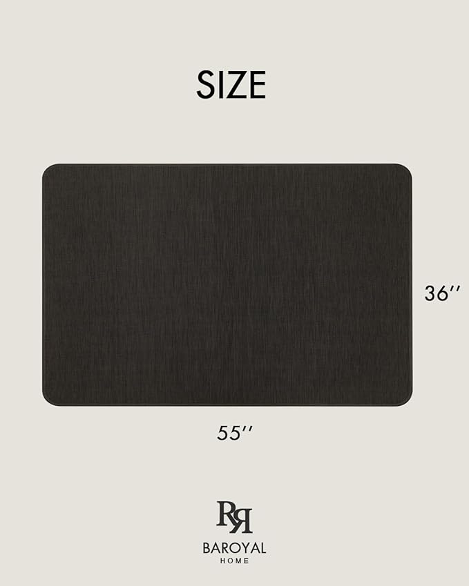 BARoyal Office Chair Mat for Hardwood Floor Under Desk Computer Rolling Chair Mat for Wood/Tile Floor Non-Slip Heavy Duty Desk Rug PVC Plastic Hard Floor Protector 36"x 55" (Espresso)