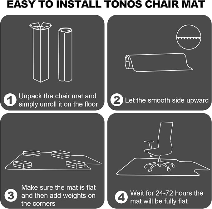 Chair Mat for Carpet- Low Pile (1/4" Thick) Carpet Protector for Office Gaming Computer Desk Chair. Heavy Duty Desk Chair Mat for Carpeted Floors, Semi Transparent (with Lip)