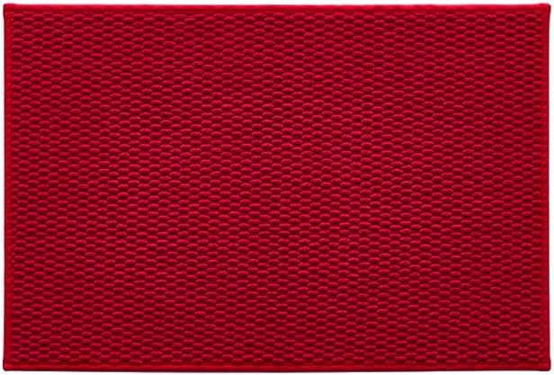 TYUU Christmas Bathroom Rugs Non Slip Washable, Super Absorbent Thin Bath Mat Small Quick Dry Low Pile Bathroom Rug, Red 20"x30"