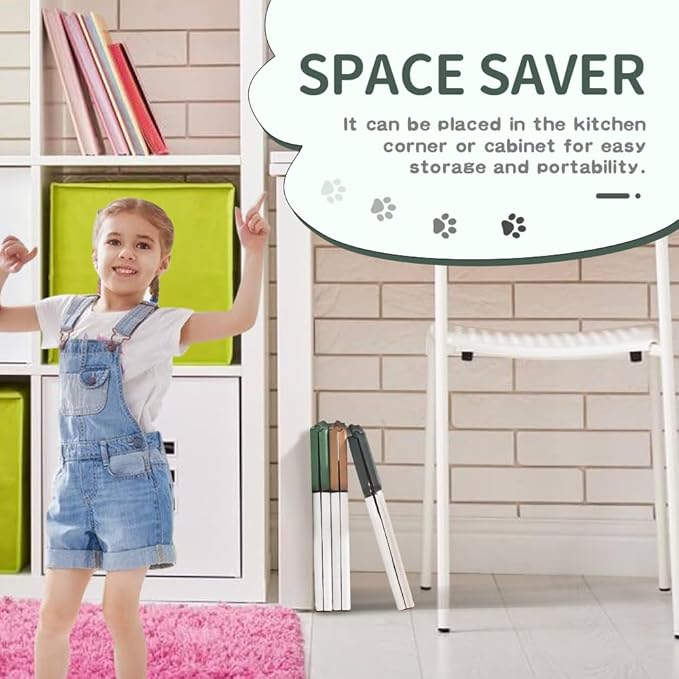 CasaZenith Step Stool Foldable, 9'' Folding Step Stool for Kids & Adults, Hold Up to 300lb, Lightweight Small Collapsible Step Stools with Handle, Stepping Stools Suitable for Kitchen Bathroom (Gray)
