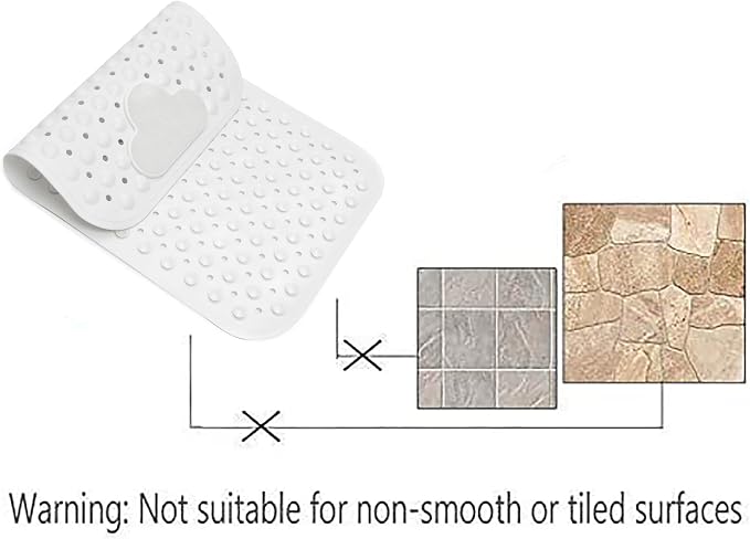 Bath Tub Mat Shower Mat Non Slip Bathtub Mats with Suction Cups Bath Mat for Tub Bathroom Mats 28" X 16" Machine Washable (White)