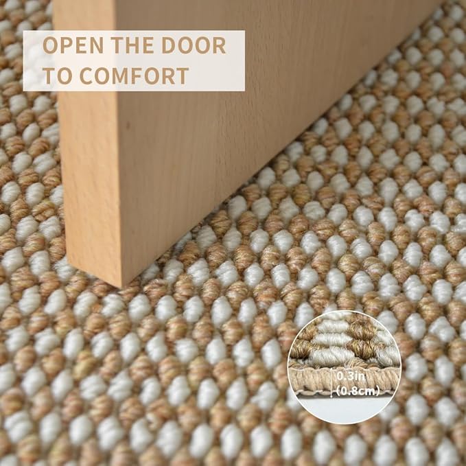 Indoor Doormat, 24" x 40", Camel and Beige, Non-Slip Washable Doormats, Low Profile Front Doormat, Front Door Mat Outdoor Entrance, Entryway, Kitchen mats for Floor