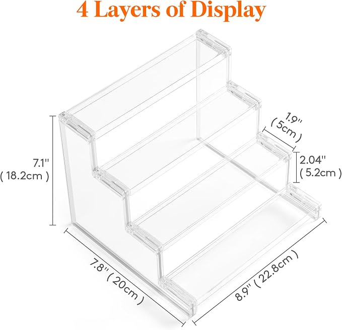 Lifewit Perfume Organizer, Bedroom Decor, Cologne Cupcake Stand, Tool-Free Assembly, Makeup Display Shelf for Vanity Bathroom Counter Storage, Clear, 23 cm/9", 2 Pcs