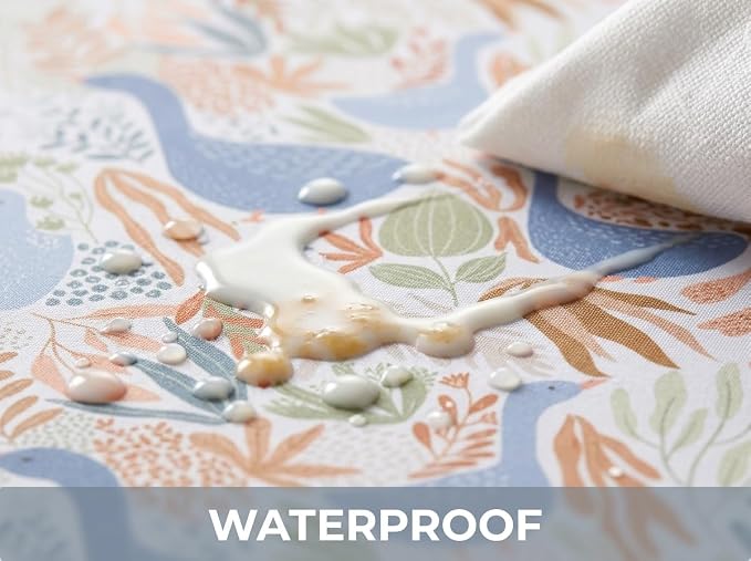 Splat Mat for Under High Chair/Arts/Crafts, Waterproof and Anti-Slip Splash Mat Floor Protector, Washable Highchair Floor Mat, 51 Inch Reusable Messy Mat and Baby Feeding Table Cloth