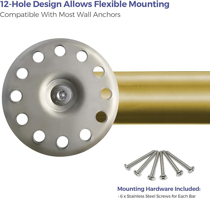 Stardrix Grab Bar Bundle for ADA Compliance, Brushed Gold Stainless Steel Grab Bar Set for Commercial and Residential Restrooms, 1.5" Diameter - 18", 36", 42" - Pack of 3