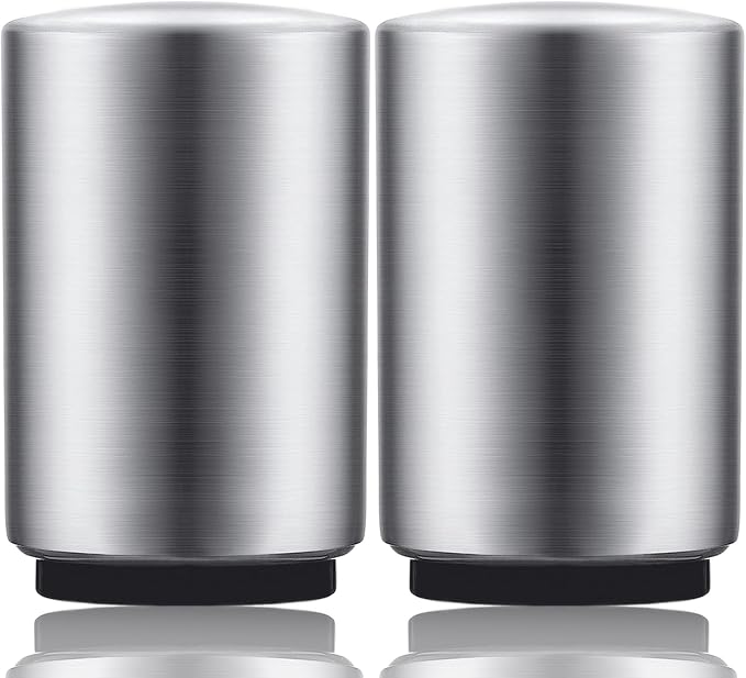 2PCS Premium Beer Bottle Opener, Automatic Stainless Steel Quick Pop the Top Can Openers by Magnet Catching No Damage Caps, Wine Accessory Push Down Off Magnetic Bartender Tool for Home Picnic Camping