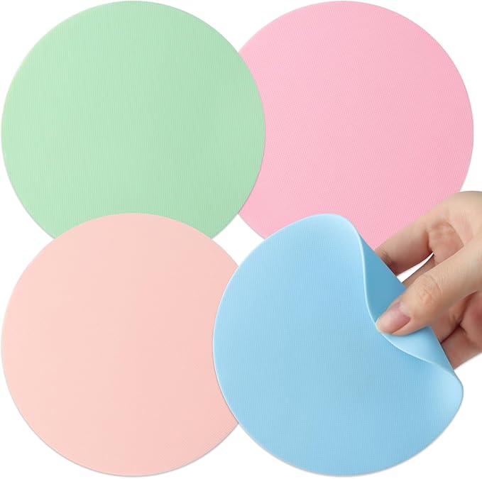 Aixoom Rubber Jar Opener Pads Set of 4, Round Heat-insulated Non-Slip Gripper Pads for Jars, Kitchen Tool for Easy Opening (Circle, Light Color)