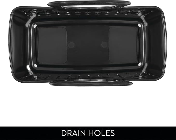iDesign Portable Shower Tote Caddy for College Dorm or Bathroom, Set of 3, Black, Made in USA