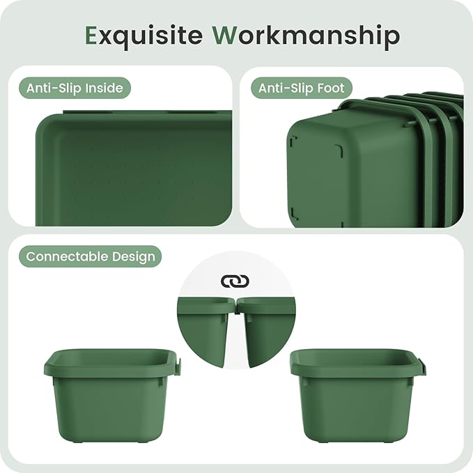 A-LuGei 【𝟰𝟲𝗣𝗖𝗦 & 5 Size Tool Box Organizer Tray Divider Set,【Army Green】 Desk Drawer Organizer,Garage Organization and Storage Toolbox Accessories Rolling Tool Chest Cart WorkBench Small Part