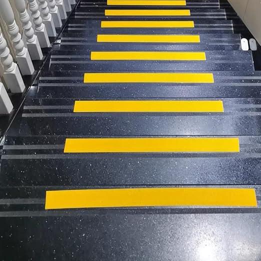 Grip Tape Anti Slip Tape 3 Inch, 20 Feet, Yellow Heavy Duty Non Skid Tape for Stairs Outdoor/Indoor, Waterproof Safety Adhesive Strips Roll for Ramp Traction Tread Staircases, 80 Grit