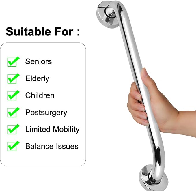 2 Pack Shower Grab Bar Stainless Steel Bathroom Grab Bars Shower Bath Handle Grab Bars for Bathtub Showers 18 Inch