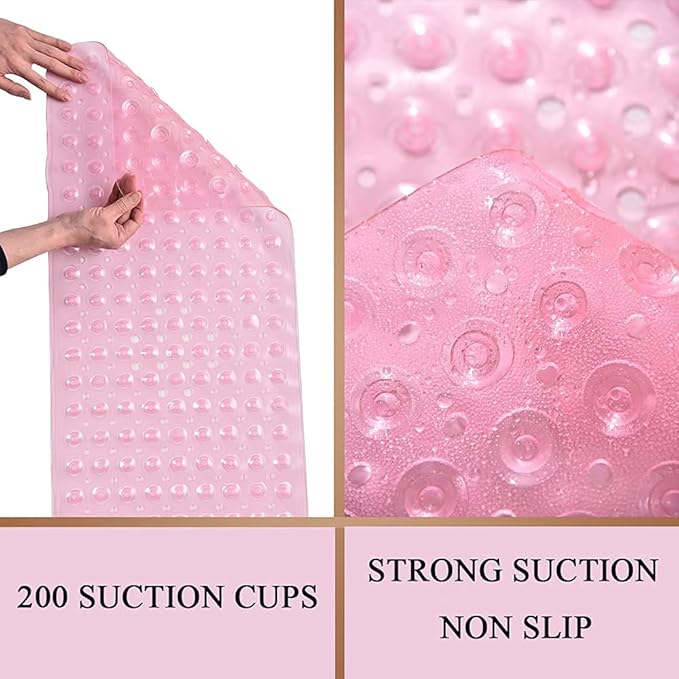 Sheepping Baby Bath Mat for Tub Non Slip Extra Long Cover Bathtub Mat for Toddler Kids 40 X 16 Inch - Eco Friendly Infant Bath Tub Mat with 200 Big Suction Cups,Machine Washable Shower Mat