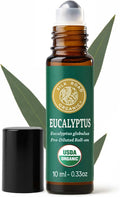 Silk Road Organic Eucalyptus Essential Oil Roll On, USDA Certified - Respiratory Health, Colds, Cough, Sinus & Allergy Congestion - 10 ml Aromatherapy Roller - Always Pure, Always Organic