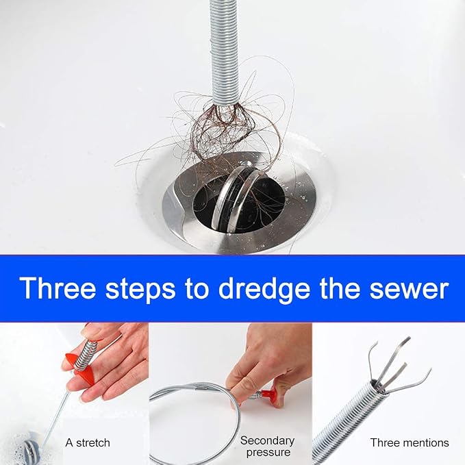 Plumbing Grabber, Flexible Grabber Claw Reacher Tool With 4 Claws Extendable Drain Clog Remove Tool Bendable Hose Pickup Reaching Assist Tool for Litter Pick Home Sink Drains Toilet(Size:0.57m)