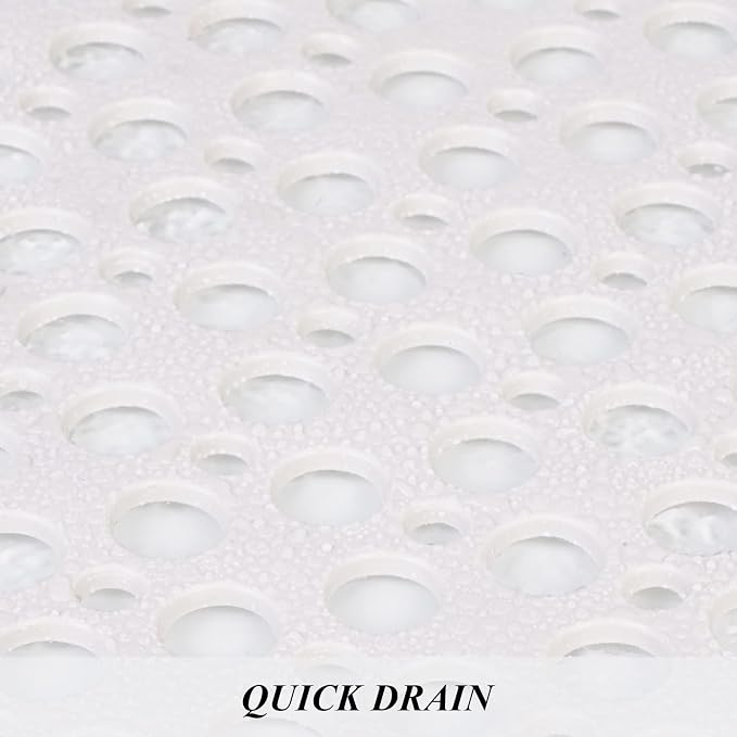 Bath Mat for Tub, 30 x 17 inch Non Slip Bathtub Mat Machine Washable Shower Mat with Suction Cups, Quick Drain Bathtub Mat for Bathroom (Khaki)