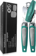 Safring Can Opener Manual, Handheld Strong Heavy Duty Stainless Steel Can Opener, Comfortable Handle, Sharp Blade Smooth Edge, Can Openers with Multifunctional Bottle Opener, Aqua Sky