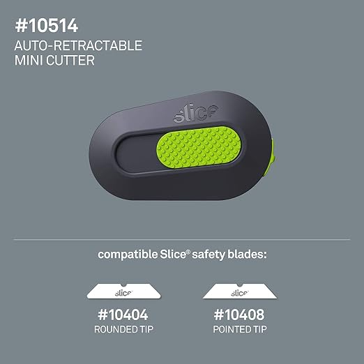 Slice Auto-Retractable Mini Box Cutter | Safe Ceramic Box Cutter Lasting 11x Longer than Metal | Keychain Box Opener | 12 Pack