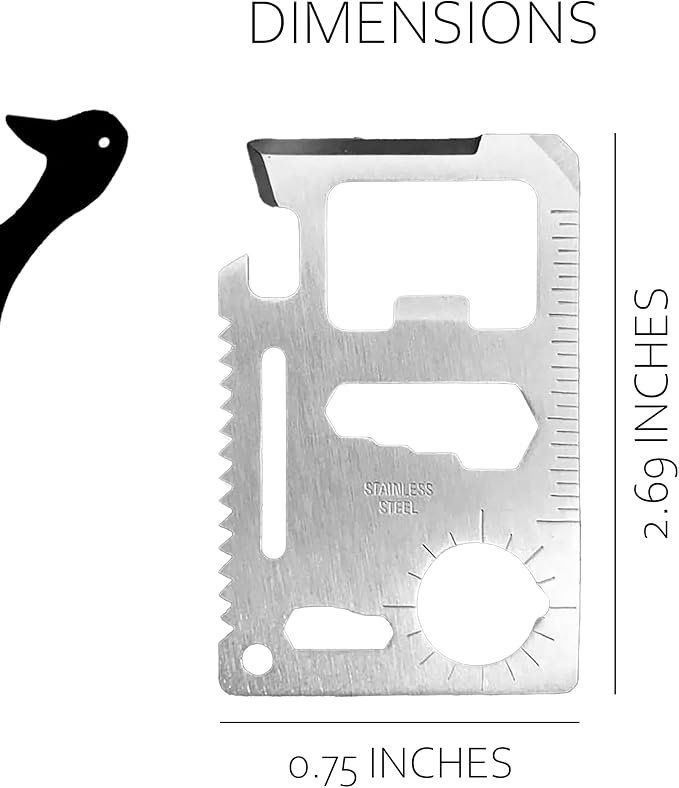 11-in-1 Multi-Purpose Pocket Survival Tool Key, 3 Pack, Stainless Steel Multi-purpose Beer Bottle Opener, Portable Survival Card Wallet Size, Gifts for Christmas, Father's Day & More
