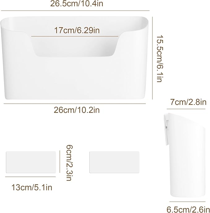 Under Sink Organizer & Wall Mount Storage Box, Multi-Use Cabinet Door Holder for Kitchen, Office, Bedside