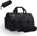 FASTECH 15-inch Heavy Duty Bottom Tool Bag With Wide Mouth For Tool Storage, Carrier and Organizer, Tools Bag For Men, Wide Mouth Tote Bag With Inside Pockets (15 Inch)