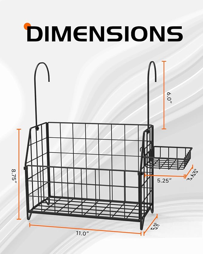 Large Rustproof Shower Caddy Hanging, 304 Stainless Steel Hanging Shower Organizer Basket for Bathroom & Bathtub, Over the Rod Shower Rack for Shampoo, Conditioner, Soap & Bath Accessories(Black)