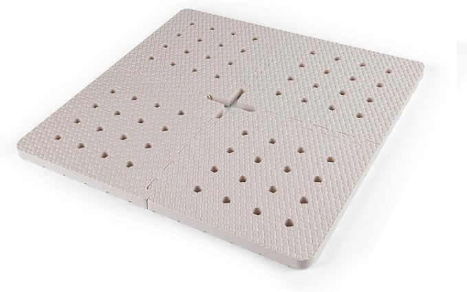BOWERBIRD Original Anti-Fatigue Shower Stall Mat - Extra Thick and Soft Foam Material Comfortably Cushions Your Feet - Square - 4 Interlocking Tiles