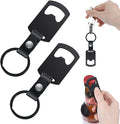 2 Pcs Key Chain Bottle Opener Stainless Steel Flat Bottle Opener Keychain Small Beer Openers Bar Keys for Bartender Black Metal Portable Key Chain Bottles Openers for Bar Restaurant