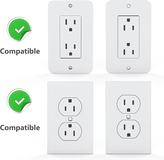 WALI Outlet Shelf Wall Holder, Fit for Duplex GFCI Decorative Outlet Shell A Space Saving for Smart Home, Speaker Mounts up to 10lbs with Cable Management (OSH001-W), White