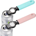 Soda Can Opener and Beer Bottle Opener Bartender with 4.2" Long Silicone Handle, Pop Top Can Tab Opener for Long Nails, Bottle Opener for Arthritic Hand and Seniors 1*Aqua blue1*Pink