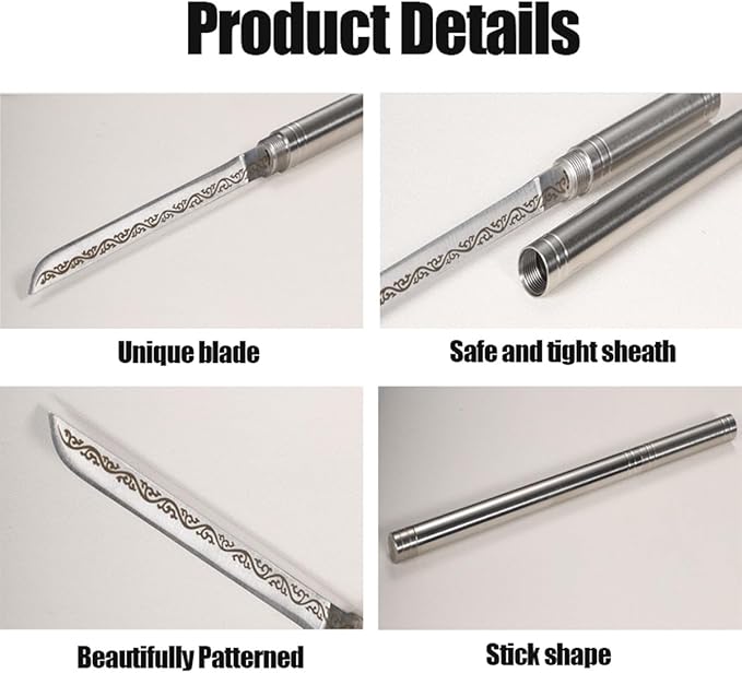 4.13" All-steel Fancy Letter Opener Envelope Slitter, Office Desktop Mail Opener, Stainless Steel Letter Envelope Knife for Home, Office (Stick Shaped, Sliver)