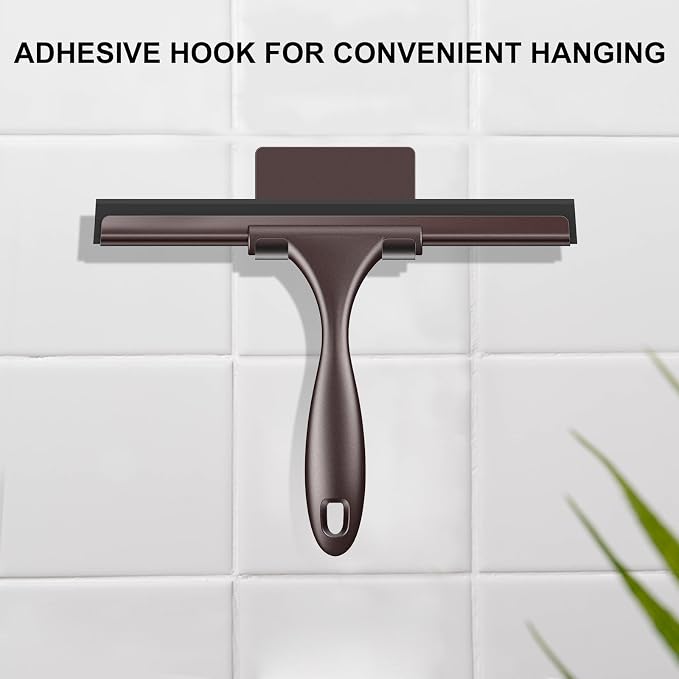 SetSail Squeegee for Shower Glass Door Stainless Steel Shower Squeegee for Glass Doors All-Purpose Window Squeegee for Car Windshield Cleaning 10 Inches,Bronze