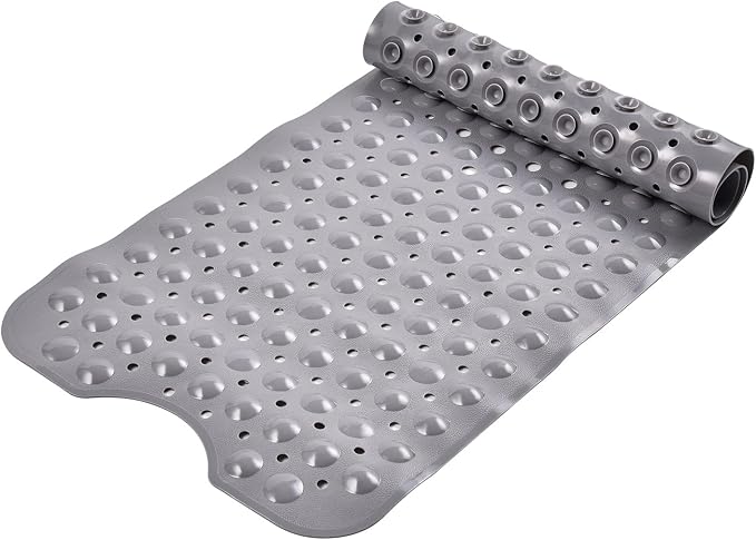 Sheepping Baby Bath Mat for Tub Non Slip Extra Long Cover Bathtub Mat with 200 Big Suction Cups for Toddler Infant Kids 40 X 16 Inch - Eco Friendly ,Machine Washable Shower Mat (Grey)