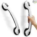 Grab Bars for Bathtubs and Showers, Zynuhmo 2 Pack 16 Inch Strong Suction Safety Bathroom Grab Bars for Shower Chair, Handicap Injury Elderly Senior Pregnant Assist Support Shower Handle(White/Black)