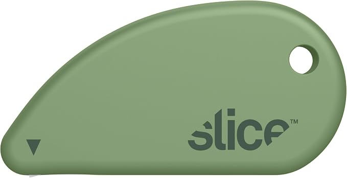 Slice Micro Safety Cutter | Safe Ceramic Box Cutter Lasting 11x Longer than Metal | Keychain Box Opener | Combo Pack | Earth White + Sage