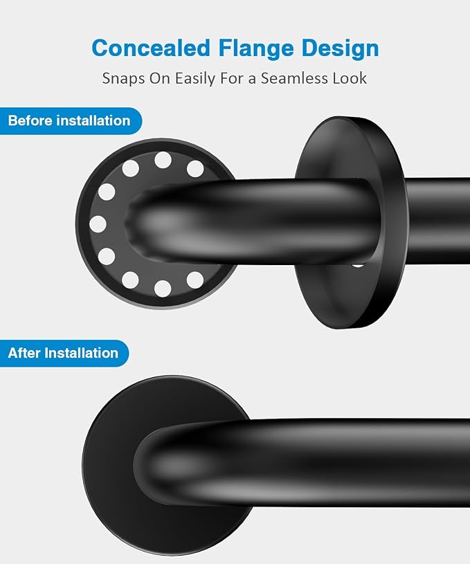 Grab Bar Bundle for ADA Compliance, Matte Black Stainless Steel 1.5" Diameter 3-Piece Set (18", 36", 42") for Commercial Restrooms & Shower Safety Bars for Seniors