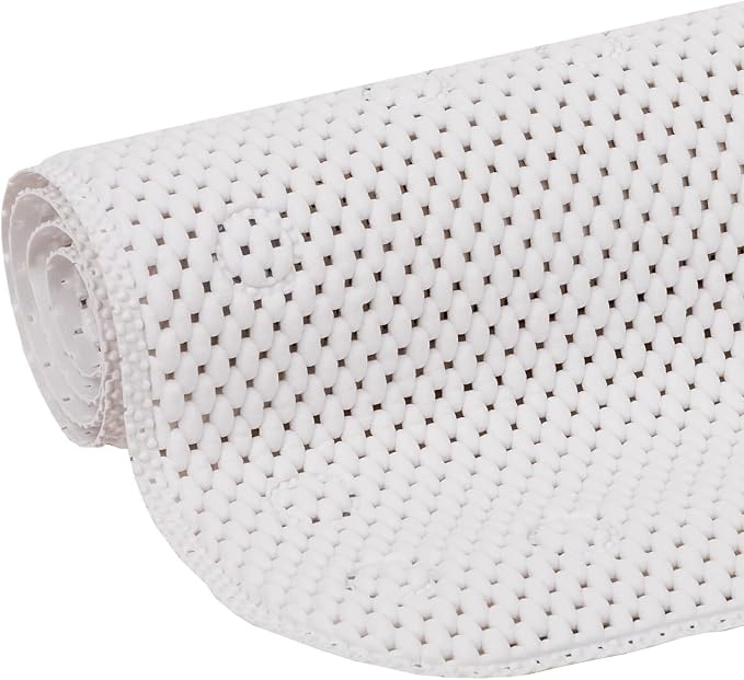 Duck Brand Clorox Cushioned Foam Bath Mat for Tubs, Non-Slip with Suction Cups, 17 Inches x 36 Inches, White (Pack of 4)