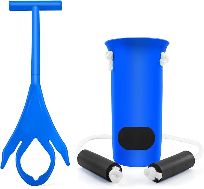Jellas 4.0 Inch Wide Sock Aid Kit - Long Rope Assist Device for Seniors, Limited Mobility, Post-Surgery | No Bend Sock Helper & Remover | Easy On/Off Socks Tool (Blue)