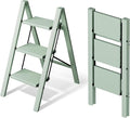 Mayi Plus 3 Step Ladder,Aluminum Folding Step Stool for Adults,Step Ladder with Wide Anti-Slip Pedal,330 lbs Capacity for Home,Office,Kitchen,Library(Green)
