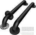 2 Pack Safety Shower Grab Bars for Seniors, Stainless Steel Anti Slip Shower Handle, ADA Compliant Hand Rails, Holds up to 500 LBS Grab Bars for Elderly for Wall (Black, 18 Inches)
