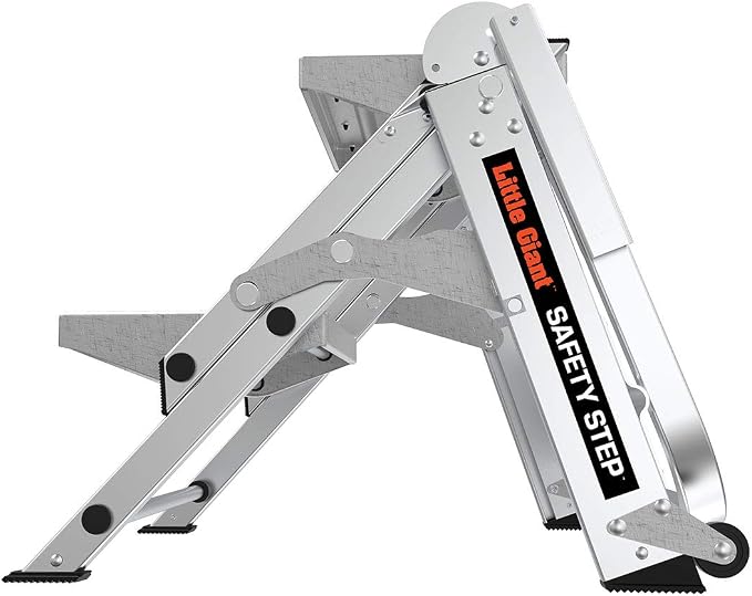Little Giant Ladders, Safety Step, 2-Step, 2 foot, Step Stool, Aluminum, Type 1A, 300 lbs weight rating, (10210BA), Gray