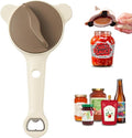 Adjustable Stainless Steel 4-in-1 Jar Opener, Multi-Functional Retractable Bottle Opener with Ergonomic Non-Slip Handle Grip, Easy Twist Kitchen Tool
