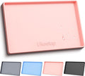 ukeetap Extra Thick Silicone Mat Waterproof with Raised Edge 34" x 22", Under Sink Mat for Kitchen & Bathroom, Kitchen Cabinet Liner, Multi-Purpose for Storage & Protection, Pink