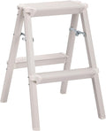 BIRDROCK HOME 2 Step Compact Steel Step Ladder - Sturdy Thin Folding Stool - Anti-Slip Steps - Great for Your Kitchen, Pantry, Closets, or Home Office - Indoor Stool - Silver