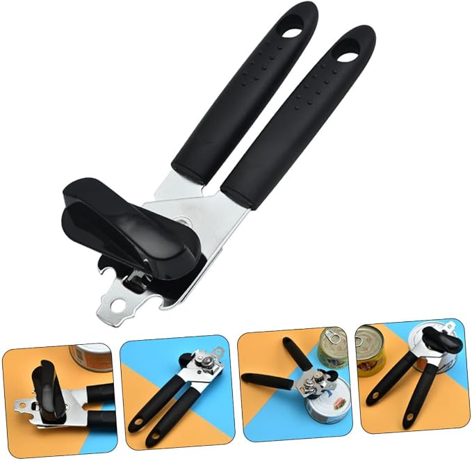 Versatile Stainless Steel Can and Bottle Opener Compact Manual Lid Opener for Household Use Sleek Design for Easy Gripping Kitchen Tool for Cans and Bottles