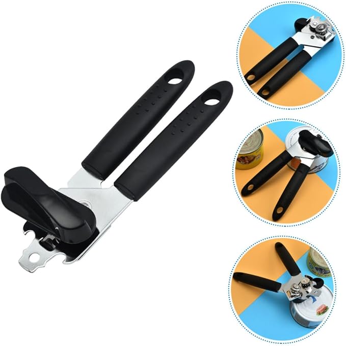 Versatile Stainless Steel Can and Bottle Opener Compact Manual Lid Opener for Household Use Sleek Design for Easy Gripping Kitchen Tool for Cans and Bottles