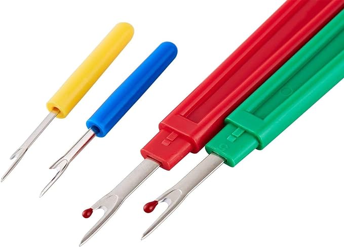 CampTek Seam Ripper and Thread Remover Kit,2 Big and 2 Small Sewing Stitch Cutter,1 Unpicker and 1 Sewing Trimming Scissor Nipper Tool for Thread Remove(Green)