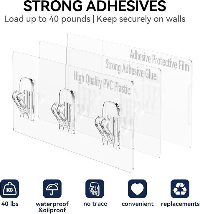 YASONIC Shower Caddy Adhesive, Rustproof Shower Shelves for Inside Shower, No Drilling Bathroom Organizers and Storage, 6 Pack Large Capacity Bathroom Caddy for Kitchen & Home Decor-XXL Size