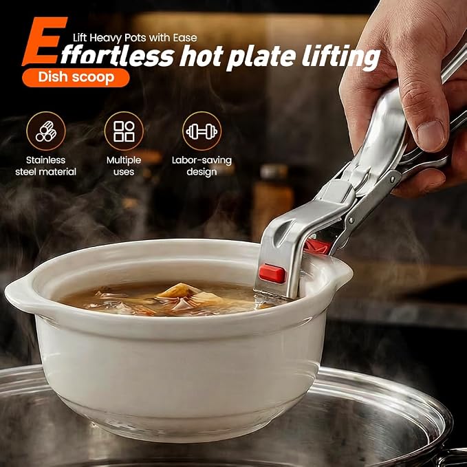 Hot Plate Grippers, 2026 Upgraded Multi Purpose Hot Plate Gripper, Anti-Scald Bowl Dish Grippers for Kitchen (1 PCS)